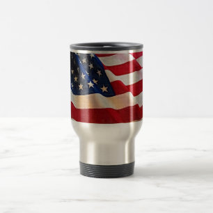 Stars and Stripes Old Glory American Flag Travel Mug