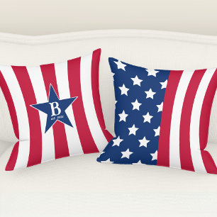 Stars and Stripes Patriotic American Flag Cushion