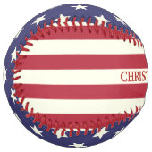 Stars and Stripes Patriotic American Flag | Name Softball (Front Left)