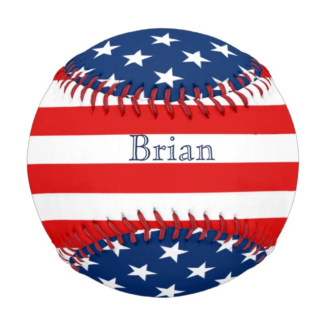 Stars and Stripes Patriotic Custom Baseball (Back)