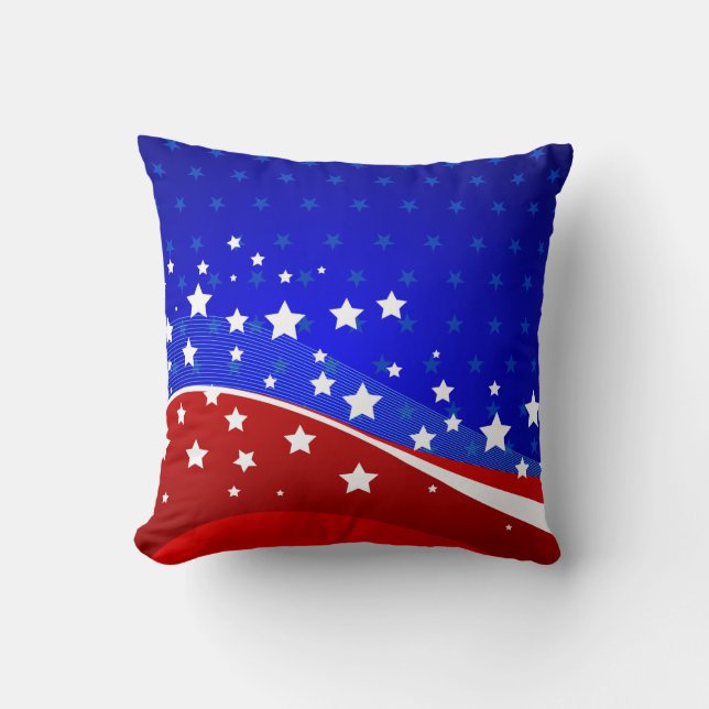 Stars And Stripes Patriotic Design Cushion (Front)