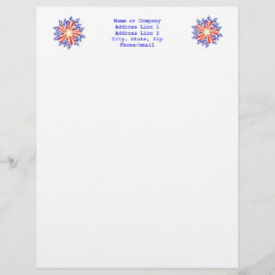 Stars and Stripes Patriotic Flowers Letterhead