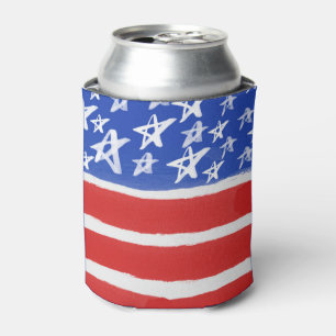 Stars and Stripes, Patriotic, July 4th Can Cooler