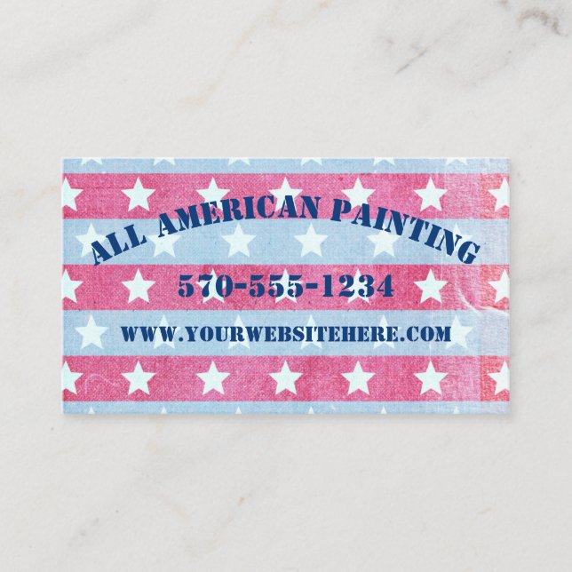 Stars and Stripes Patriotic Red White and Blue Business Card (Front)