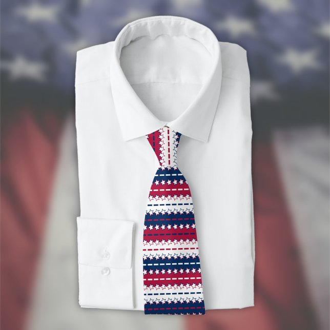 Stars and stripes - Patriotic -Red White Blue Tie (Creator Uploaded)
