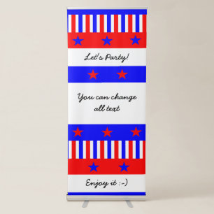 Stars and Stripes Pattern American Elegant Bright Retractable Banner