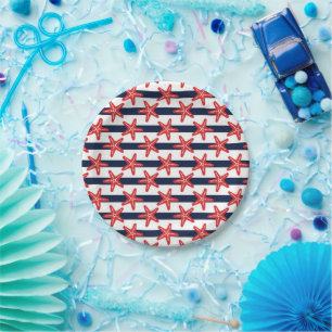 Stars And Stripes Pattern Paper Plate