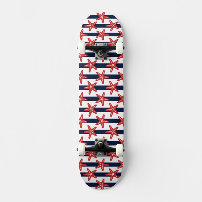 Stars And Stripes Pattern Skateboard (Front)