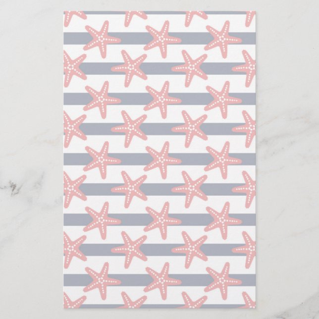 Stars And Stripes Pattern Stationery (Front)