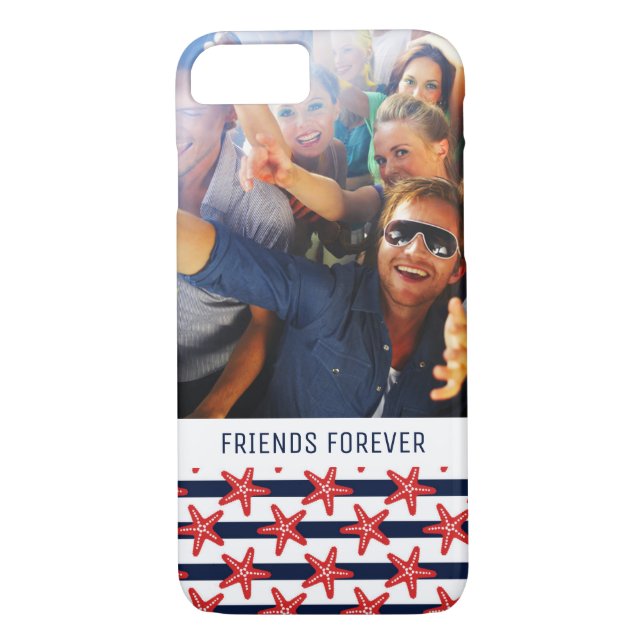 Stars And Stripes Pattern | Your Photo & Text Case-Mate iPhone Case (Back)