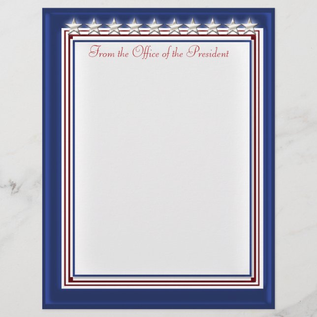 Stars and Stripes (Personalised Scrapbook Paper) Letterhead Design (Front)