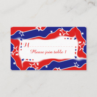 Stars and Stripes Personalised TABLE SEATING Place Card
