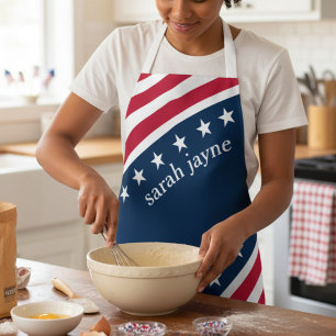Stars and Stripes Red White Blue Apron