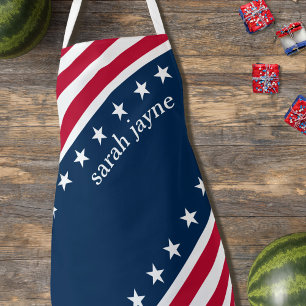 Stars and Stripes Red White Blue Apron