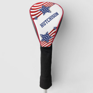 Stars and Stripes Red, White & Blue Personalised Golf Head Cover