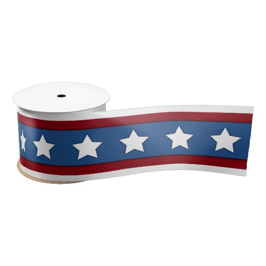 Stars And Stripes Red White Blue Ribbon Satin Ribbon Zazzle Co Uk