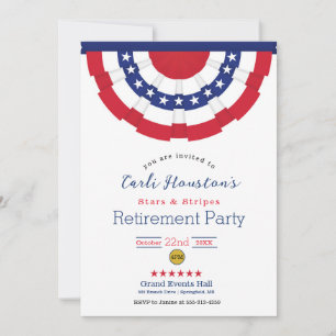 Stars and Stripes Retirement Party Invitation