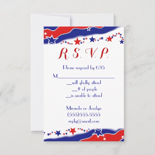 Stars and Stripes RSVP Card (Front)