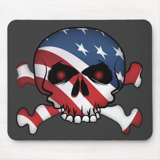 Stars and Stripes Skull Mouse Mat (Front)