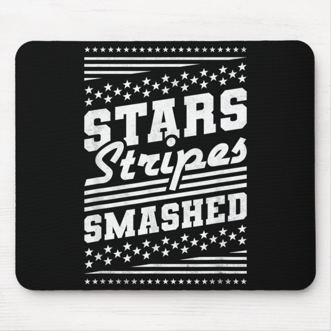 Stars and Stripes Smashed Independence Day Mouse Mat (Front)
