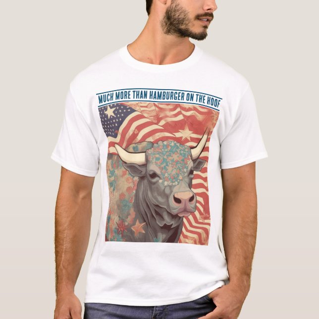 Stars and Stripes Steer  T-Shirt (Front)