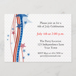 Stars and Stripes Streamers Invitation