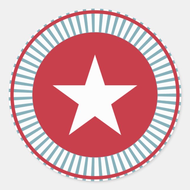 Stars and Stripes Swirl 4th of July Stickers (Front)