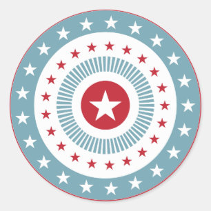 Stars and Stripes Swirl 4th of July Stickers