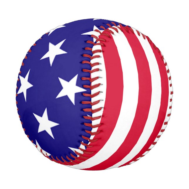 Stars And Stripes US Flag Design Baseball (Angled)