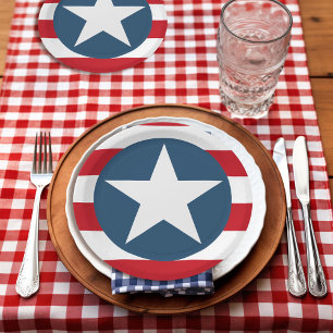 Stars and Stripes USA American Paper Plate