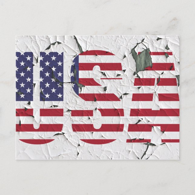 Stars and Stripes USA Distressed Style Postcard (Front)