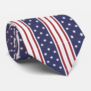 Stars and Stripes USA Flag 4th of July Tie