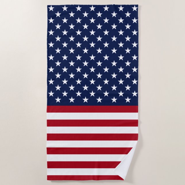 Stars and Stripes USA Flag Beach Towel (Front)