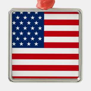 Stars and Stripes USA Metal Tree Decoration