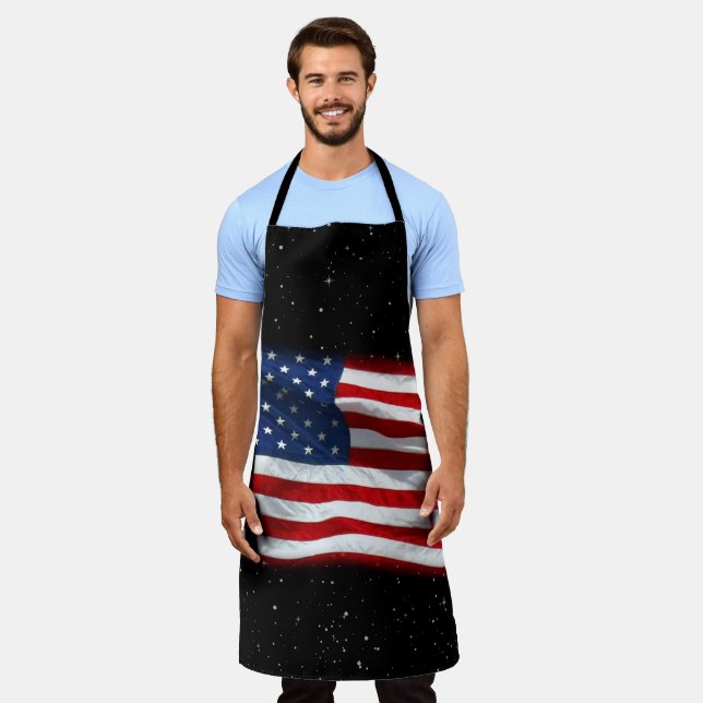 Stars and Stripes USA Patriotic American Flag Apron (Worn)