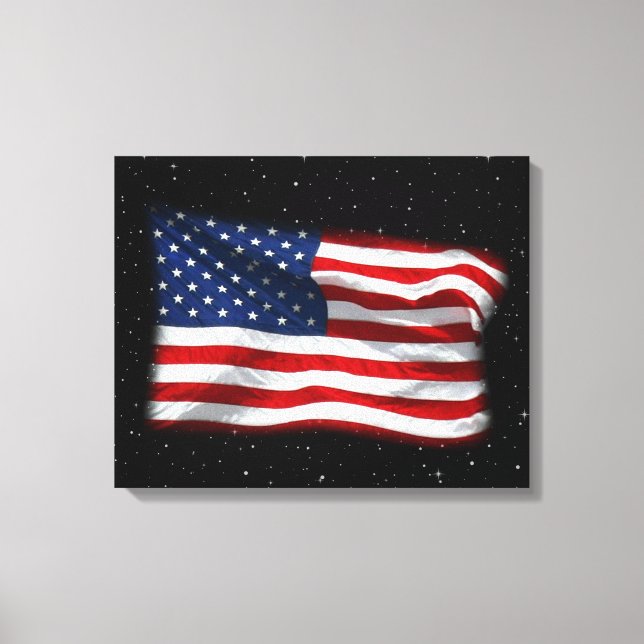 Stars and Stripes USA Patriotic American Flag Canvas Print (Front)