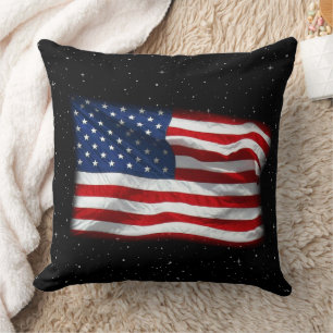 Stars and Stripes USA Patriotic American Flag Cushion