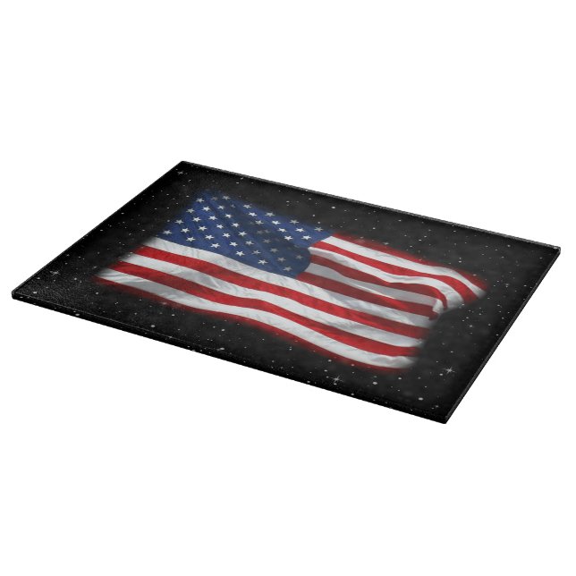 Stars and Stripes USA Patriotic American Flag Cutting Board (Corner)