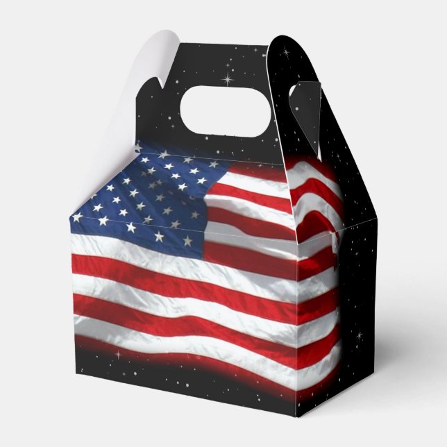 Stars and Stripes USA Patriotic American Flag Favour Box (Front Side)