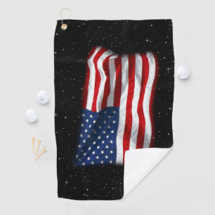 Stars and Stripes USA Patriotic American Flag Golf Towel