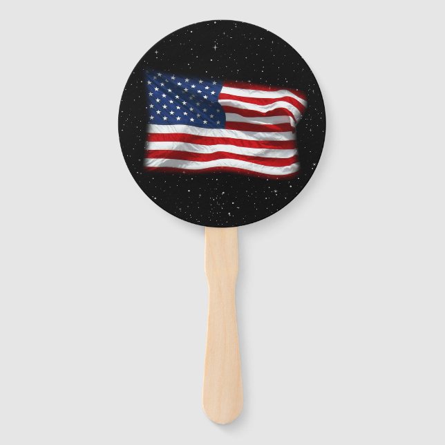 Stars and Stripes USA Patriotic American Flag Hand Fan (Front)