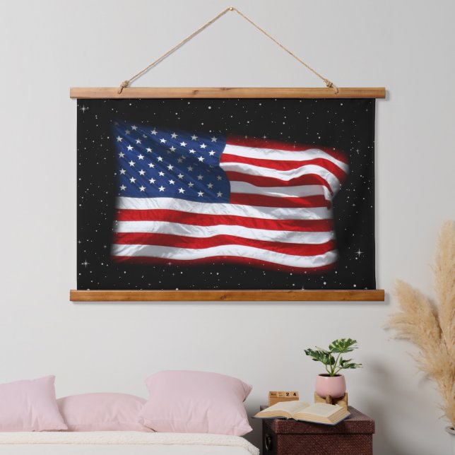 Stars and Stripes USA Patriotic American Flag  Hanging Tapestry (Bedroom)