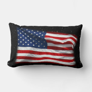 Stars and Stripes USA Patriotic American Flag Lumbar Cushion