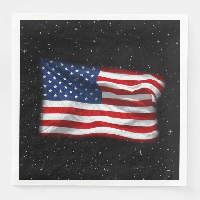 Stars and Stripes USA Patriotic American Flag Napkin (Front)
