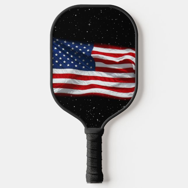Stars and Stripes USA Patriotic American Flag  Pickleball Paddle (Front)