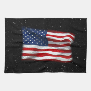 Stars and Stripes USA Patriotic American Flag Tea Towel