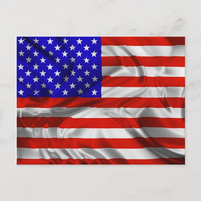 Stars and Stripes Usa Silk Flag postcard (Front)