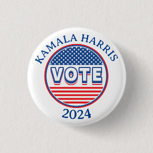 Stars and Stripes Vote USA - Election 3 Cm Round Badge