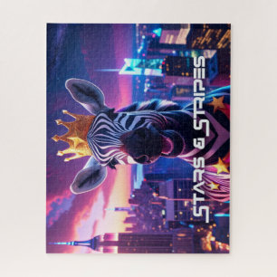 Stars And Stripes Zebra Zanzibar Jigsaw Puzzle