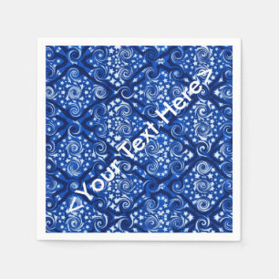 Stars and Swirls Blue Personalised Napkins